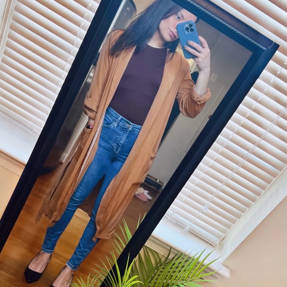 Forever 21 Long Line Camel Duster - Picture 2 of 16